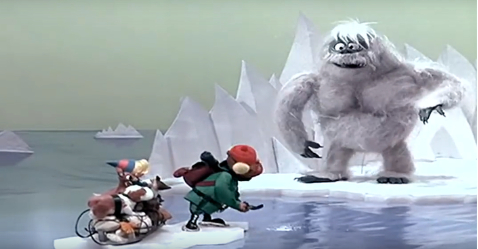 abominable snow monster chasing rudolph